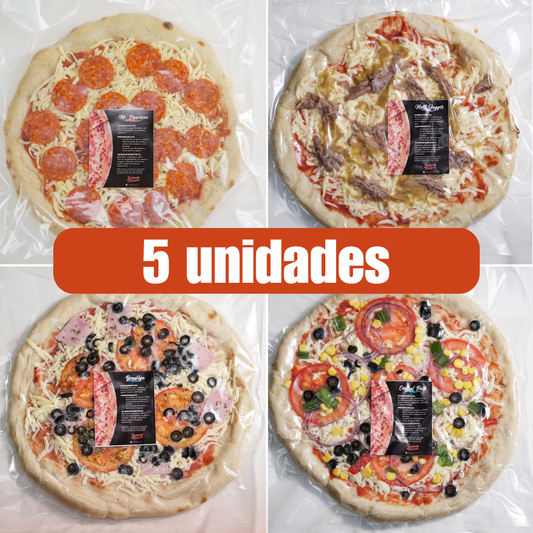 Pack 5 pizzas familiares